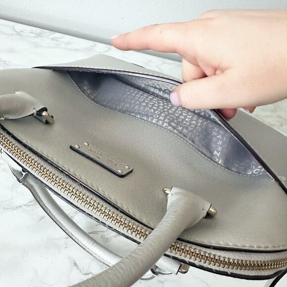 Kate Spade Grove Street Carli Gray Boar Embossed Leather Satchel & Crossbody Bag - Picture 9 of 15